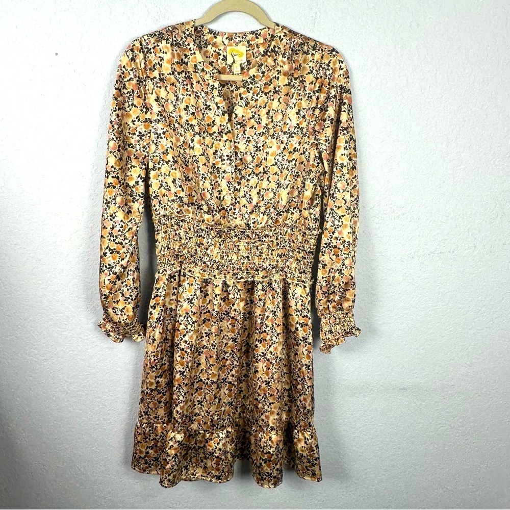 Fig and Flower Smocked Floral Large Dress Anthropologie Knee Length